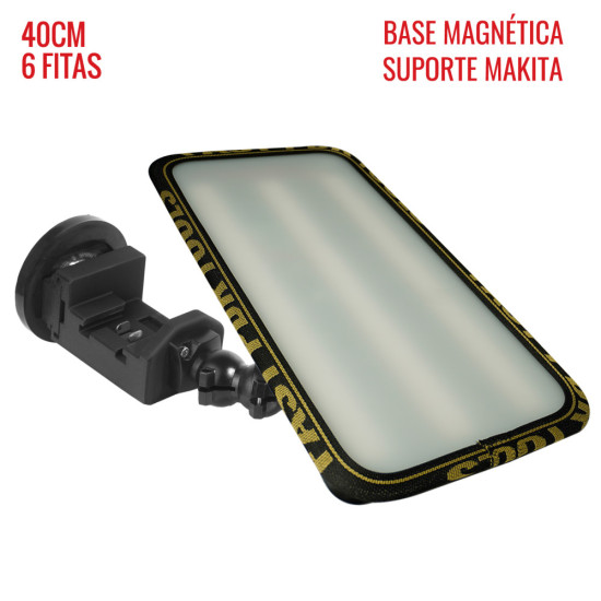 Luminaria Street PRO Light (40 cm) con 6 tiras, soporte Makita 12V y base magnética Luminaria Street PRO Light (40 cm) con 6 tiras, soporte Makita 12V y base magnética