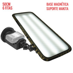 Luminaria Hail PRO Light 2.0 (50 cm) con 6 tiras y soporte Makita 12V con base magnética