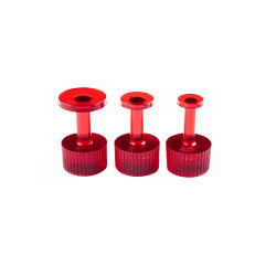 Kit 15 Ventosas HD redonda vermelha - 7mm / 9mm / 13mm