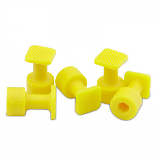 Kit 05 ventosas Laka cuadrada amarilla 12 mm