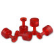 Kit 05 ventosas Laka redonda vermelha 9 mm.