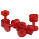 Kit 05 ventosas Laka redonda vermelha 12 mm.