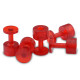 Kit 05 ventosas Laka redonda vermelha 12 mm.